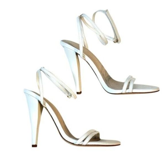 RAYE REVOLVE Clara Heels in White Leather Ankle Wrap Size 6.5 - Picture 11 of 14